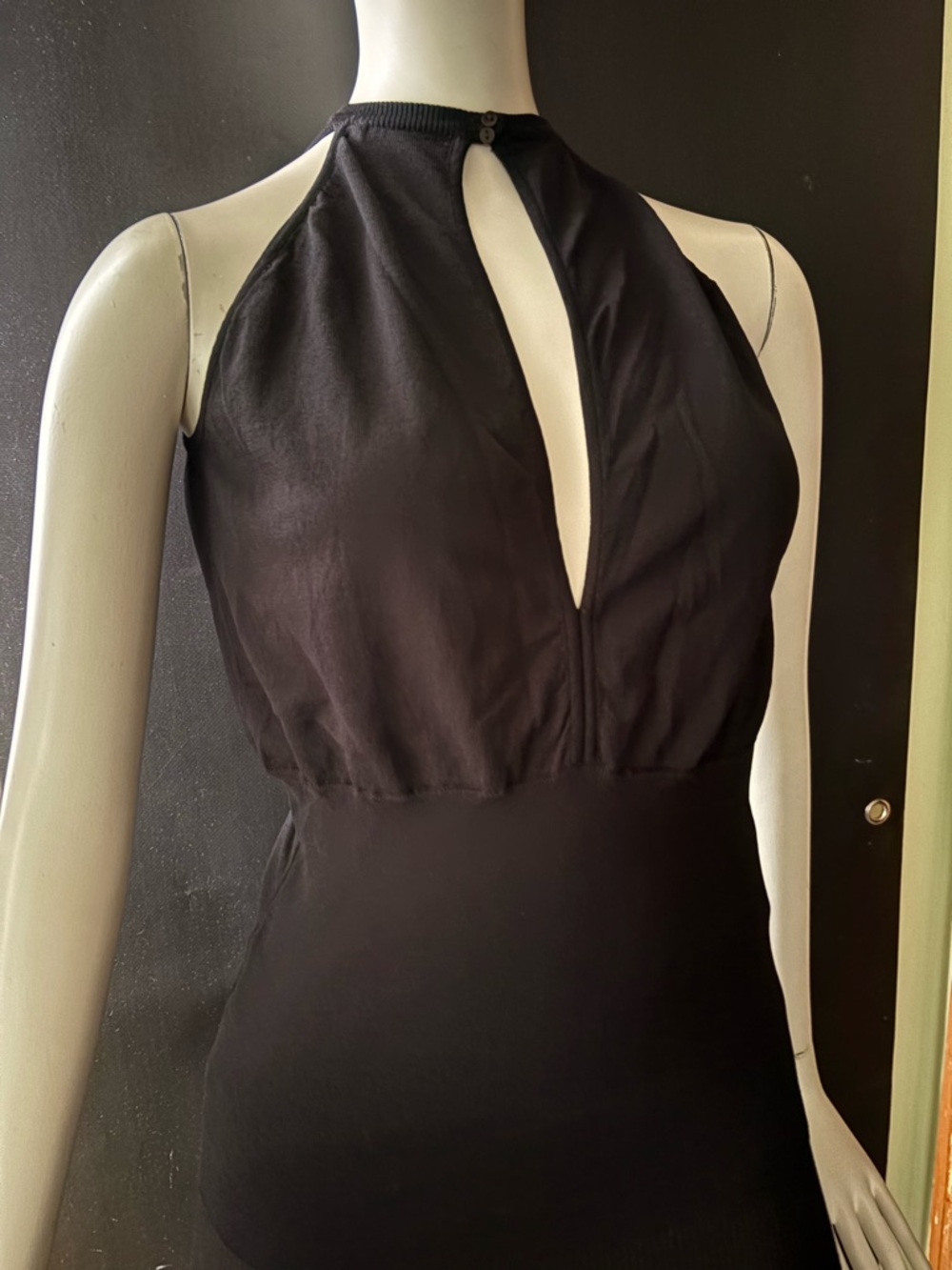 Jacob Black One-Shoulder Halter Keyhole Top